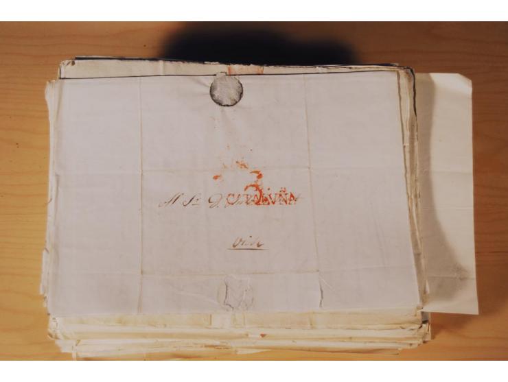 1830/50 (ca.), rd. 300 aktenfrische Vorphilabriefe mit Inhalt, alle mit roten oder schwarzen L2 bzw. DKr. mit diversen Taxste
