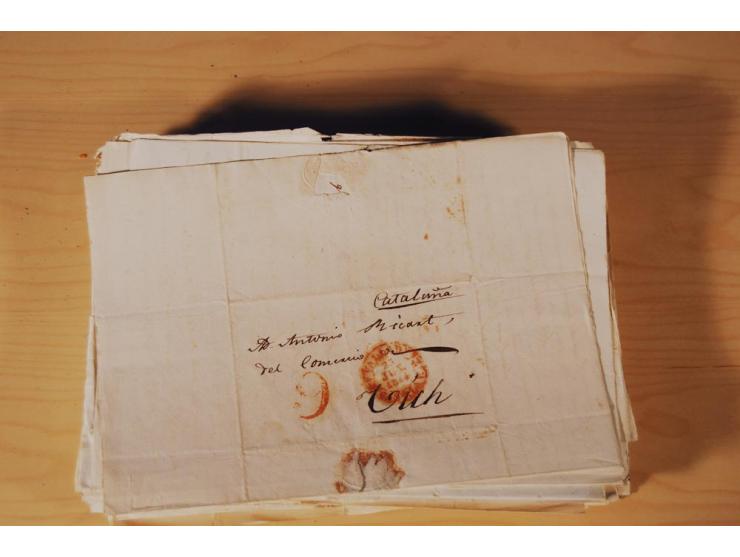 1830/50 (ca.), rd. 300 aktenfrische Vorphilabriefe mit Inhalt, alle mit roten oder schwarzen L2 bzw. DKr. mit diversen Taxste