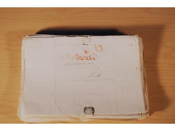 1830/50 (ca.), rd. 300 aktenfrische Vorphilabriefe mit Inhalt, alle mit roten oder schwarzen L2 bzw. DKr. mit diversen Taxste