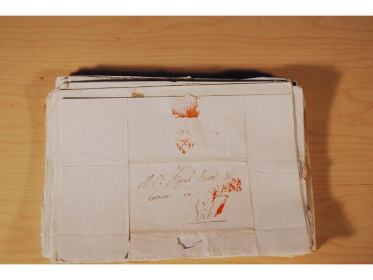 1830/50 (ca.), rd. 300 aktenfrische Vorphilabriefe mit Inhalt, alle mit roten oder schwarzen L2 bzw. DKr. mit diversen Taxste