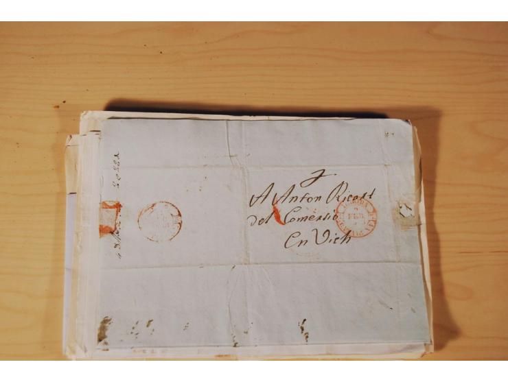 1830/50 (ca.), rd. 300 aktenfrische Vorphilabriefe mit Inhalt, alle mit roten oder schwarzen L2 bzw. DKr. mit diversen Taxste