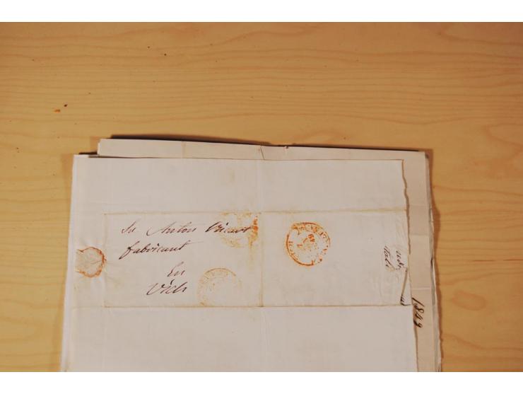 1830/50 (ca.), rd. 300 aktenfrische Vorphilabriefe mit Inhalt, alle mit roten oder schwarzen L2 bzw. DKr. mit diversen Taxste