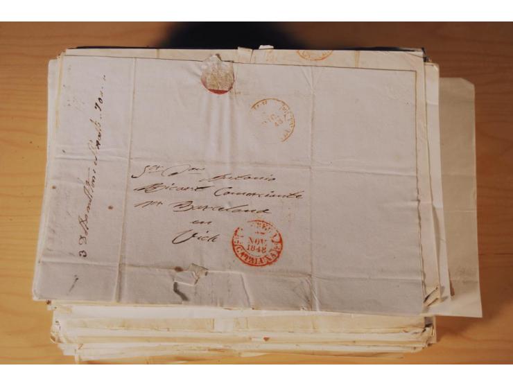 1830/50 (ca.), rd. 300 aktenfrische Vorphilabriefe mit Inhalt, alle mit roten oder schwarzen L2 bzw. DKr. mit diversen Taxste