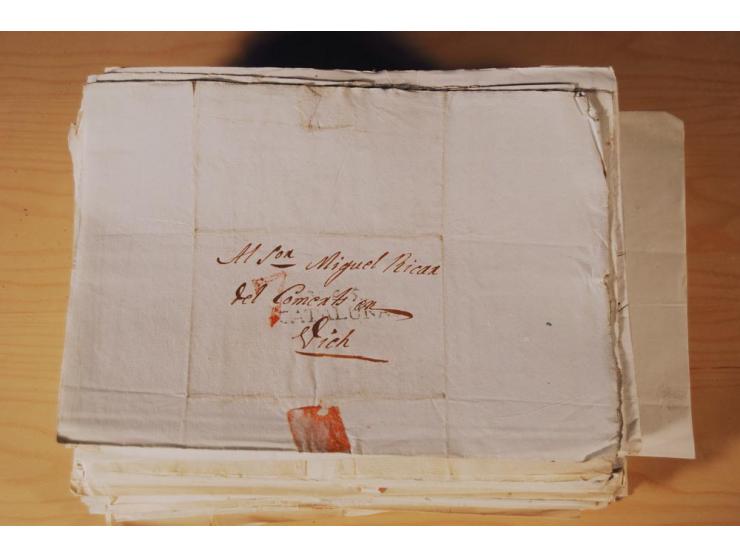 1830/50 (ca.), rd. 300 aktenfrische Vorphilabriefe mit Inhalt, alle mit roten oder schwarzen L2 bzw. DKr. mit diversen Taxste