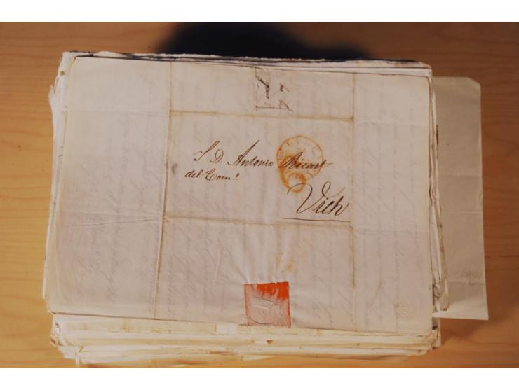 1830/50 (ca.), rd. 300 aktenfrische Vorphilabriefe mit Inhalt, alle mit roten oder schwarzen L2 bzw. DKr. mit diversen Taxste