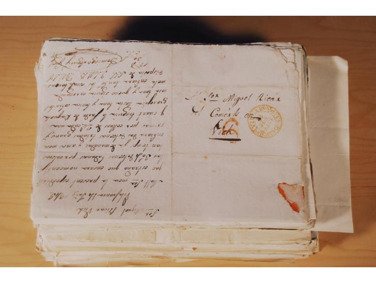 1830/50 (ca.), rd. 300 aktenfrische Vorphilabriefe mit Inhalt, alle mit roten oder schwarzen L2 bzw. DKr. mit diversen Taxste