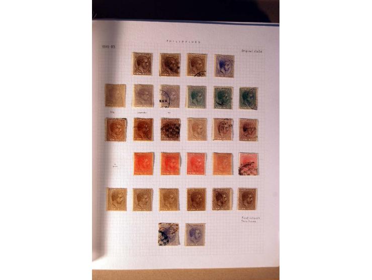 1854/98, Kuba, Philippinen und Puerto Rico, ungebrauchte und gestempelte Sammlung, teils mehrfach bzw. nach Farbennuancen mit