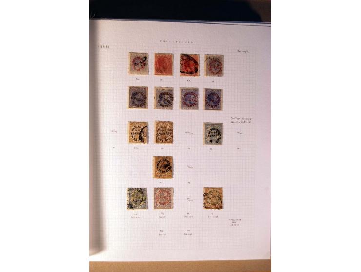 1854/98, Kuba, Philippinen und Puerto Rico, ungebrauchte und gestempelte Sammlung, teils mehrfach bzw. nach Farbennuancen mit