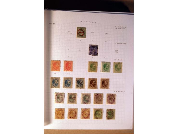 1854/98, Kuba, Philippinen und Puerto Rico, ungebrauchte und gestempelte Sammlung, teils mehrfach bzw. nach Farbennuancen mit