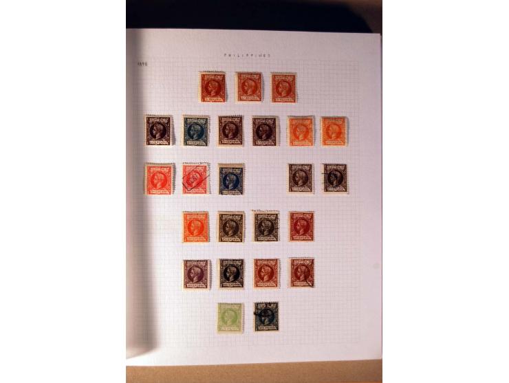1854/98, Kuba, Philippinen und Puerto Rico, ungebrauchte und gestempelte Sammlung, teils mehrfach bzw. nach Farbennuancen mit