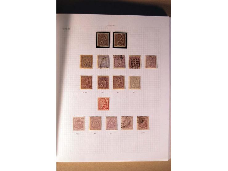 1854/98, Kuba, Philippinen und Puerto Rico, ungebrauchte und gestempelte Sammlung, teils mehrfach bzw. nach Farbennuancen mit