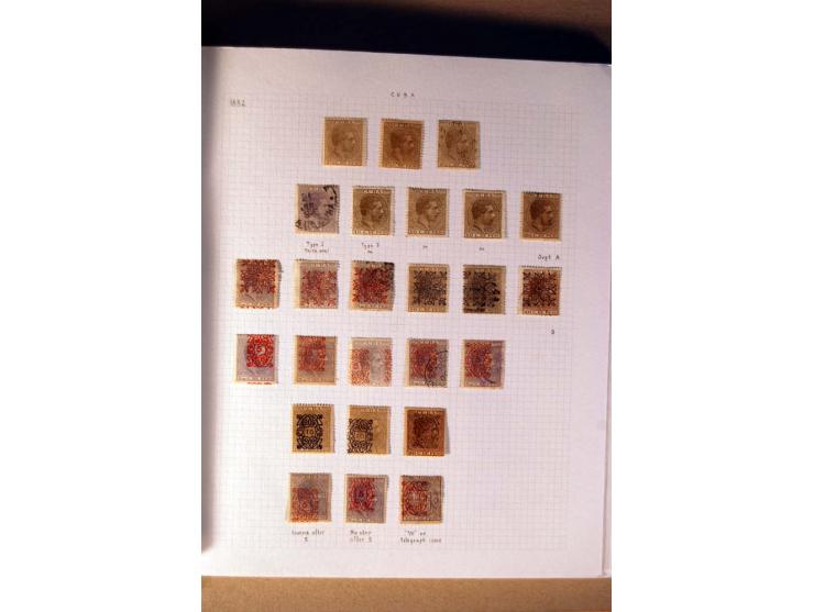 1854/98, Kuba, Philippinen und Puerto Rico, ungebrauchte und gestempelte Sammlung, teils mehrfach bzw. nach Farbennuancen mit