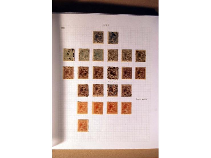 1854/98, Kuba, Philippinen und Puerto Rico, ungebrauchte und gestempelte Sammlung, teils mehrfach bzw. nach Farbennuancen mit