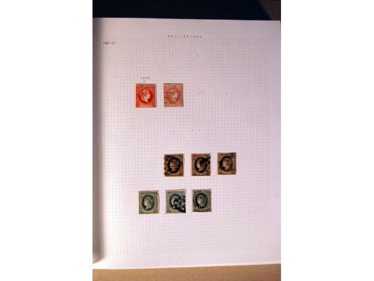 1854/98, Kuba, Philippinen und Puerto Rico, ungebrauchte und gestempelte Sammlung, teils mehrfach bzw. nach Farbennuancen mit