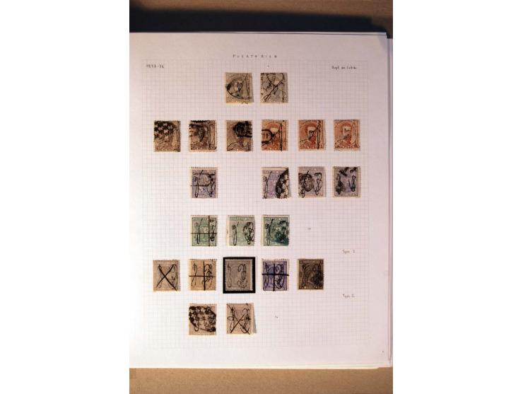 1854/98, Kuba, Philippinen und Puerto Rico, ungebrauchte und gestempelte Sammlung, teils mehrfach bzw. nach Farbennuancen mit
