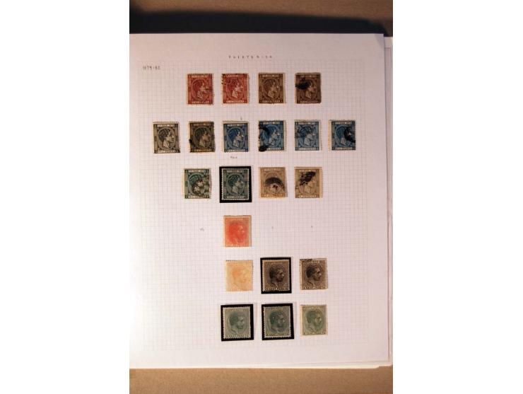 1854/98, Kuba, Philippinen und Puerto Rico, ungebrauchte und gestempelte Sammlung, teils mehrfach bzw. nach Farbennuancen mit