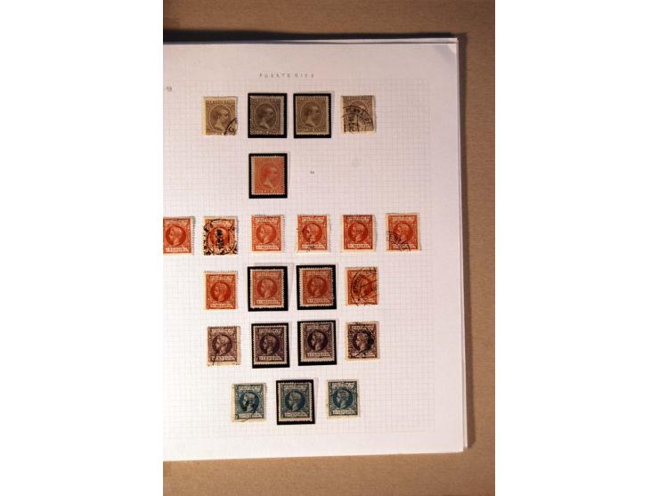 1854/98, Kuba, Philippinen und Puerto Rico, ungebrauchte und gestempelte Sammlung, teils mehrfach bzw. nach Farbennuancen mit