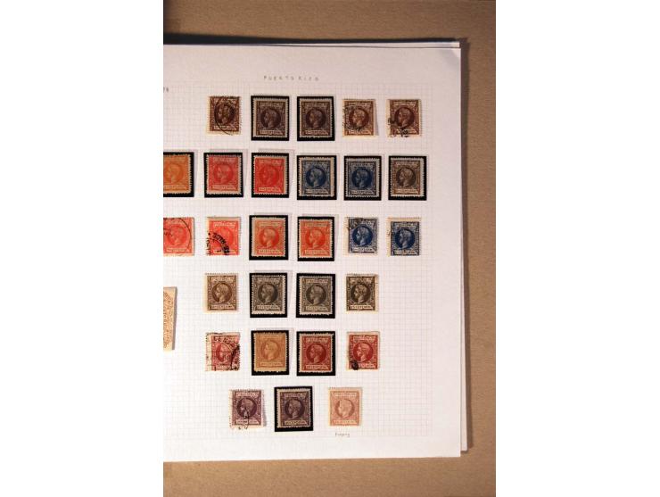 1854/98, Kuba, Philippinen und Puerto Rico, ungebrauchte und gestempelte Sammlung, teils mehrfach bzw. nach Farbennuancen mit