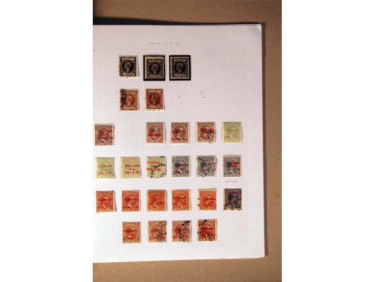 1854/98, Kuba, Philippinen und Puerto Rico, ungebrauchte und gestempelte Sammlung, teils mehrfach bzw. nach Farbennuancen mit
