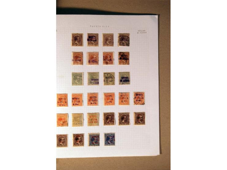 1854/98, Kuba, Philippinen und Puerto Rico, ungebrauchte und gestempelte Sammlung, teils mehrfach bzw. nach Farbennuancen mit