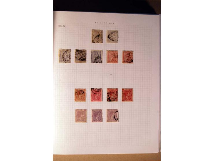 1854/98, Kuba, Philippinen und Puerto Rico, ungebrauchte und gestempelte Sammlung, teils mehrfach bzw. nach Farbennuancen mit