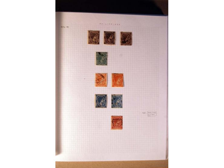 1854/98, Kuba, Philippinen und Puerto Rico, ungebrauchte und gestempelte Sammlung, teils mehrfach bzw. nach Farbennuancen mit