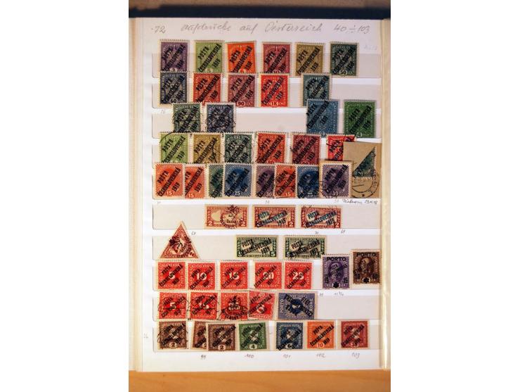1850/1938 (ca.), Sammlung ungebraucht, postfrisch und gestempelt mit vielen Briefen, Karten und Ganzsachen ab KuK-Zeit, dabei