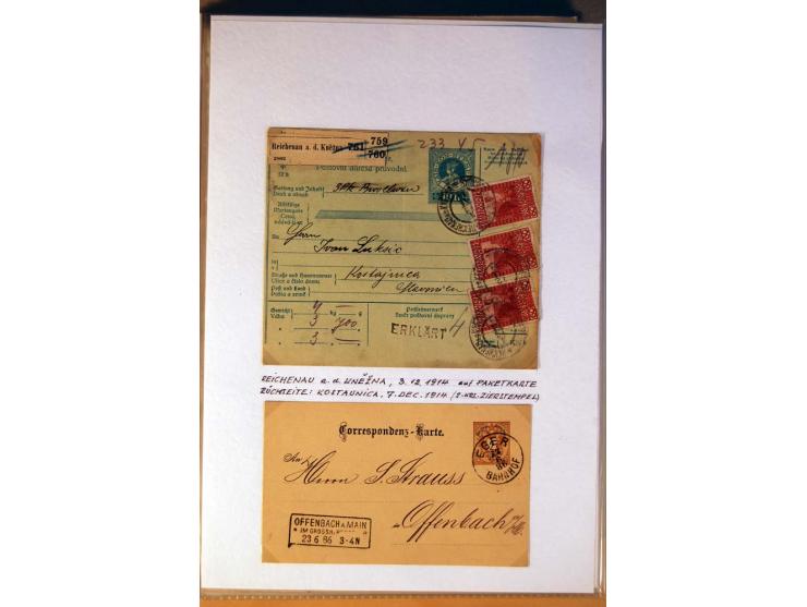 1850/1938 (ca.), Sammlung ungebraucht, postfrisch und gestempelt mit vielen Briefen, Karten und Ganzsachen ab KuK-Zeit, dabei