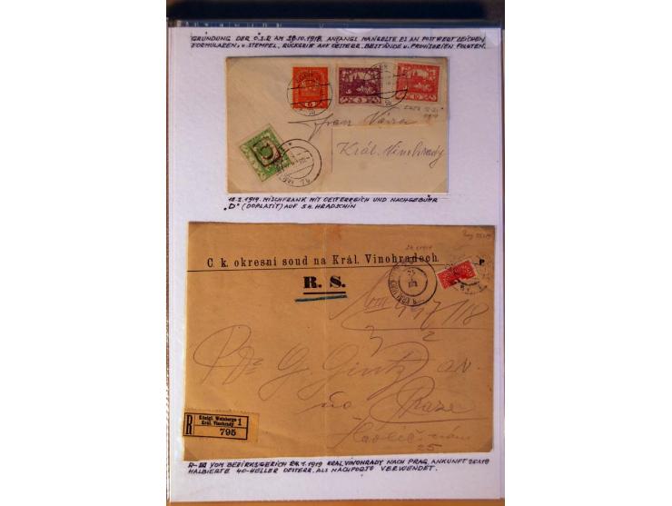 1850/1938 (ca.), Sammlung ungebraucht, postfrisch und gestempelt mit vielen Briefen, Karten und Ganzsachen ab KuK-Zeit, dabei