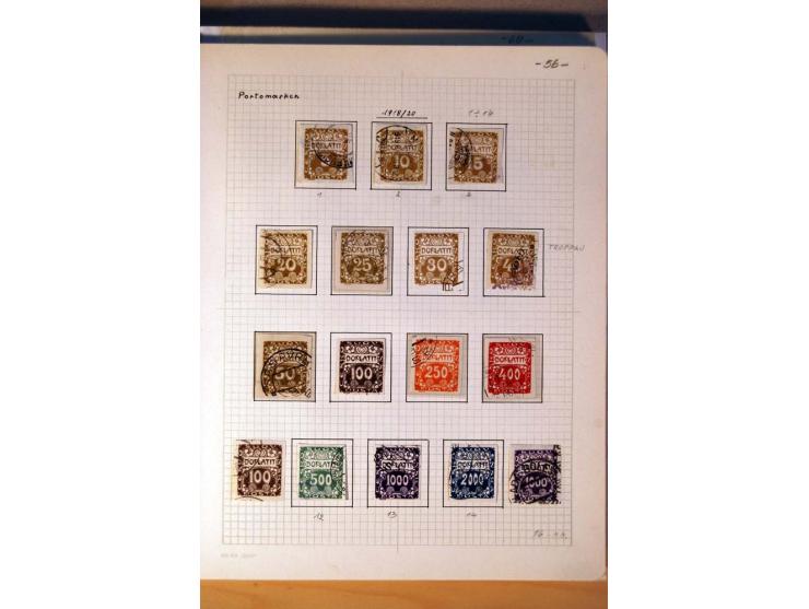1850/1938 (ca.), Sammlung ungebraucht, postfrisch und gestempelt mit vielen Briefen, Karten und Ganzsachen ab KuK-Zeit, dabei