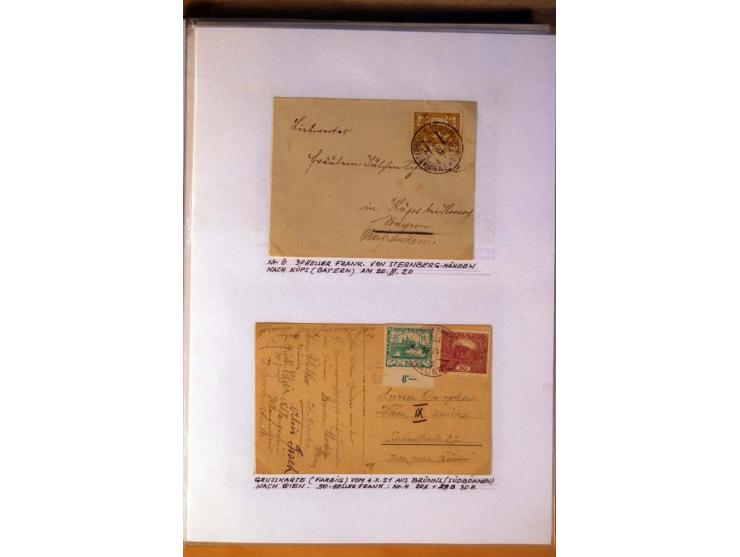 1850/1938 (ca.), Sammlung ungebraucht, postfrisch und gestempelt mit vielen Briefen, Karten und Ganzsachen ab KuK-Zeit, dabei