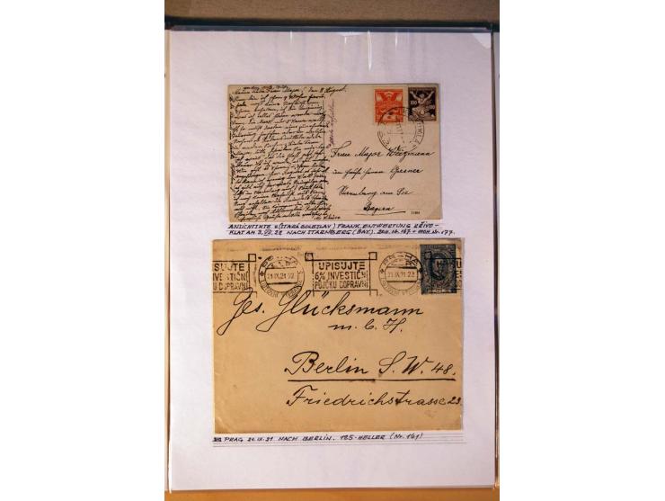1850/1938 (ca.), Sammlung ungebraucht, postfrisch und gestempelt mit vielen Briefen, Karten und Ganzsachen ab KuK-Zeit, dabei