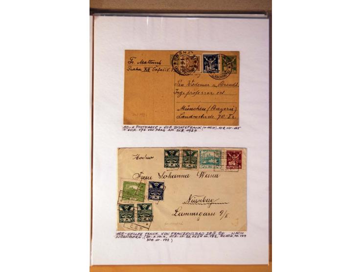 1850/1938 (ca.), Sammlung ungebraucht, postfrisch und gestempelt mit vielen Briefen, Karten und Ganzsachen ab KuK-Zeit, dabei
