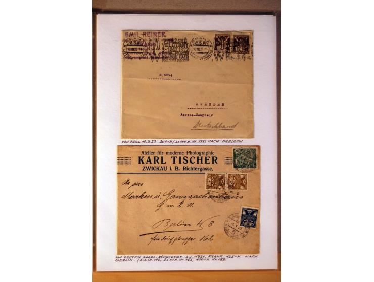 1850/1938 (ca.), Sammlung ungebraucht, postfrisch und gestempelt mit vielen Briefen, Karten und Ganzsachen ab KuK-Zeit, dabei