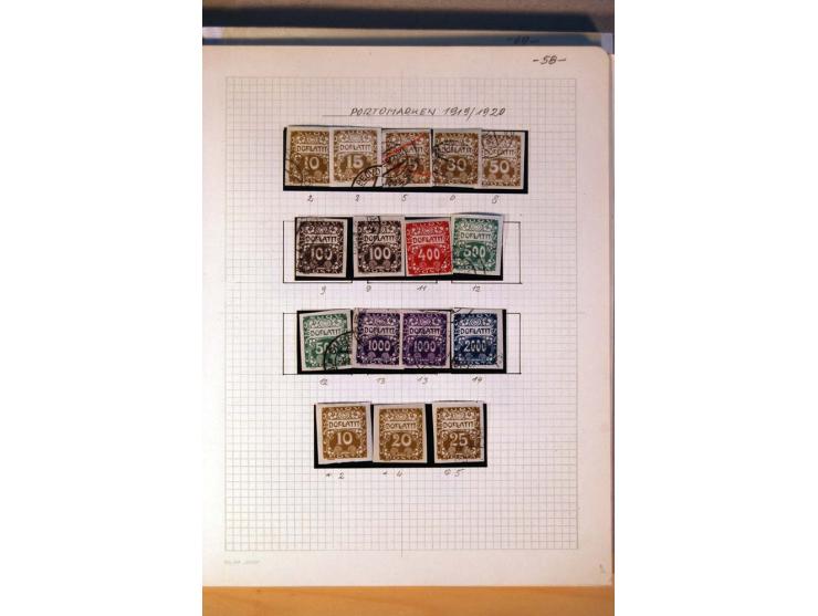 1850/1938 (ca.), Sammlung ungebraucht, postfrisch und gestempelt mit vielen Briefen, Karten und Ganzsachen ab KuK-Zeit, dabei