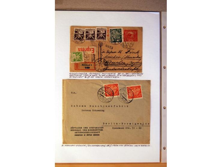 1850/1938 (ca.), Sammlung ungebraucht, postfrisch und gestempelt mit vielen Briefen, Karten und Ganzsachen ab KuK-Zeit, dabei