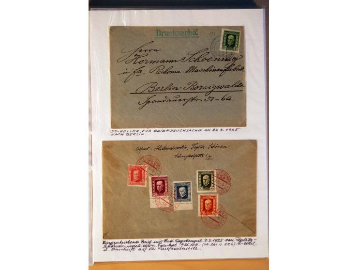 1850/1938 (ca.), Sammlung ungebraucht, postfrisch und gestempelt mit vielen Briefen, Karten und Ganzsachen ab KuK-Zeit, dabei