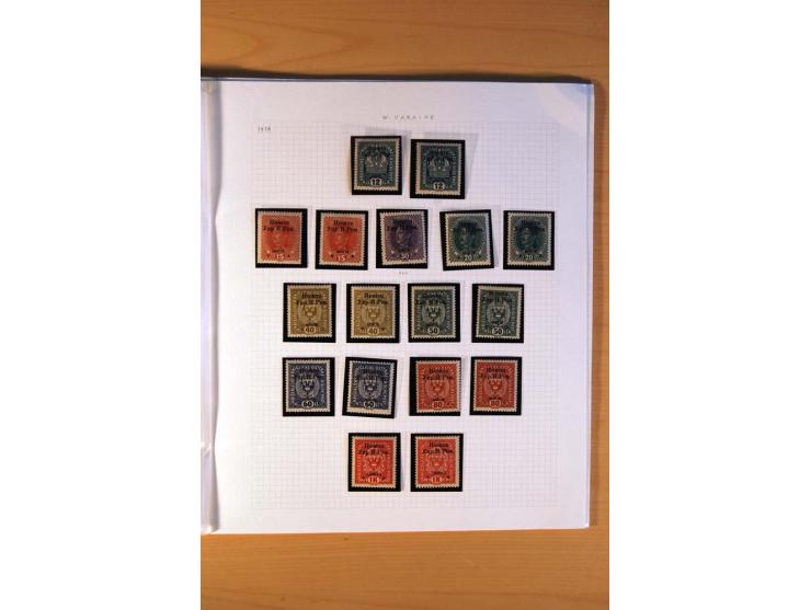1918/19, vorwiegend ungebrauchte Sammlung der Trident-Aufdrucke der Bezirke Kiew, Charkow, Jekaterinoslaw, Poltawa, Odessa un