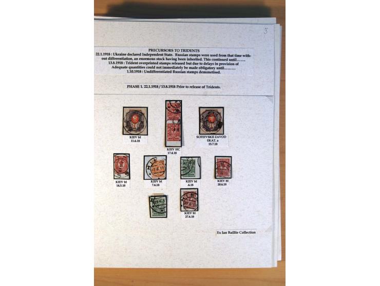 KIEW: ungebrauchte und gestempelte Sammlung mit Aufdrucken I - III inklusive Typen, Ministerialaufdrucke, Lokalausgaben von B