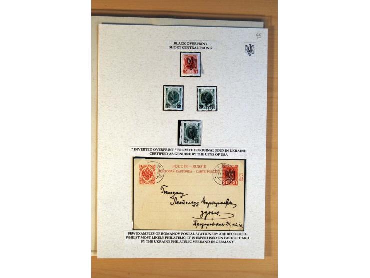 KIEW: ungebrauchte und gestempelte Sammlung mit Aufdrucken I - III inklusive Typen, Ministerialaufdrucke, Lokalausgaben von B