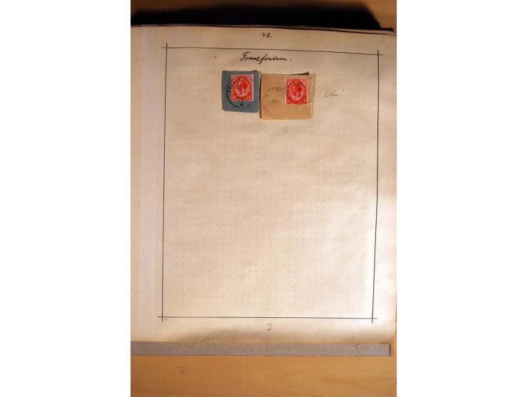 1915/20, Stempelsammlung der Mandatszeit mit einigen hundert Briefstücken und auch losen Marken, dabei viele bessere Stempel 