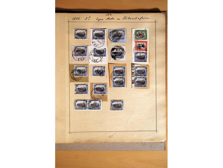 1915/20, Stempelsammlung der Mandatszeit mit einigen hundert Briefstücken und auch losen Marken, dabei viele bessere Stempel 