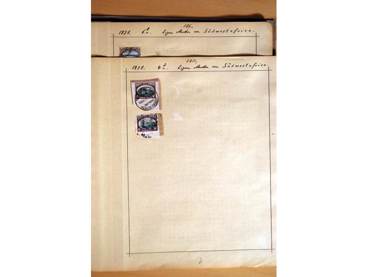 1915/20, Stempelsammlung der Mandatszeit mit einigen hundert Briefstücken und auch losen Marken, dabei viele bessere Stempel 