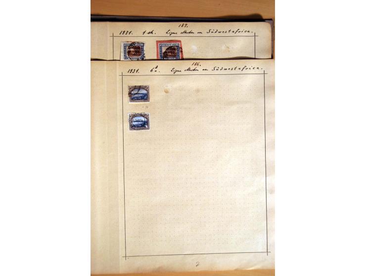 1915/20, Stempelsammlung der Mandatszeit mit einigen hundert Briefstücken und auch losen Marken, dabei viele bessere Stempel 