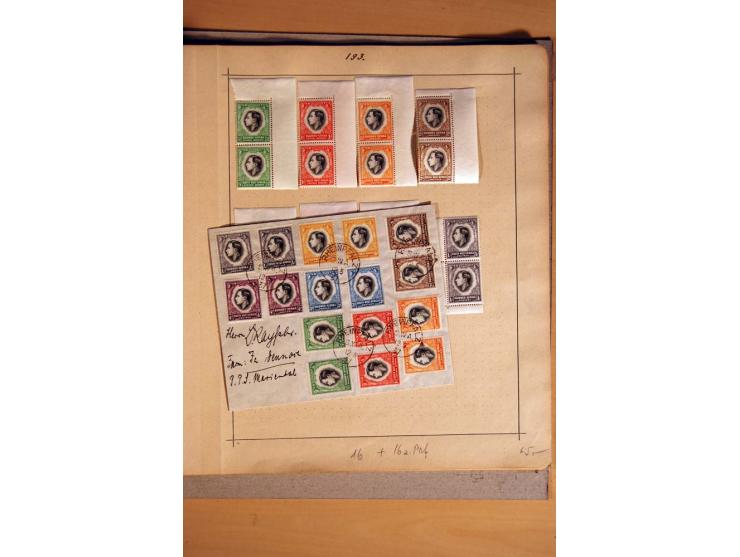 1915/20, Stempelsammlung der Mandatszeit mit einigen hundert Briefstücken und auch losen Marken, dabei viele bessere Stempel 