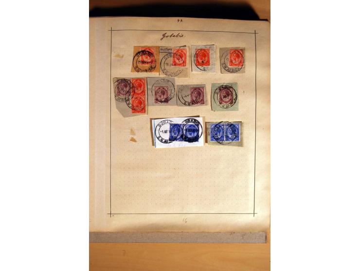 1915/20, Stempelsammlung der Mandatszeit mit einigen hundert Briefstücken und auch losen Marken, dabei viele bessere Stempel 