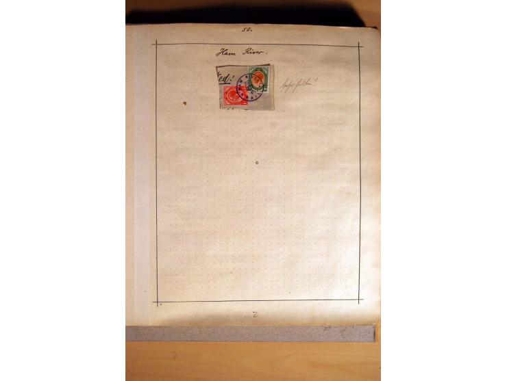 1915/20, Stempelsammlung der Mandatszeit mit einigen hundert Briefstücken und auch losen Marken, dabei viele bessere Stempel 