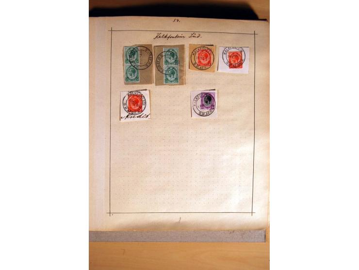 1915/20, Stempelsammlung der Mandatszeit mit einigen hundert Briefstücken und auch losen Marken, dabei viele bessere Stempel 