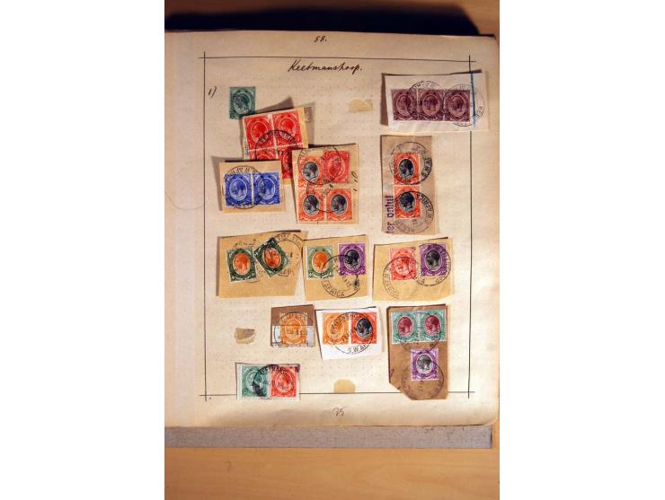 1915/20, Stempelsammlung der Mandatszeit mit einigen hundert Briefstücken und auch losen Marken, dabei viele bessere Stempel 