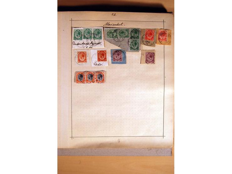 1915/20, Stempelsammlung der Mandatszeit mit einigen hundert Briefstücken und auch losen Marken, dabei viele bessere Stempel 